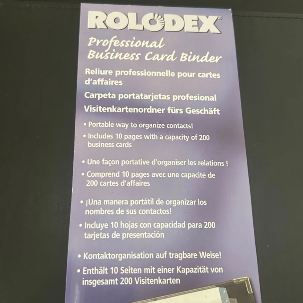 Rolodex Professional Business Card Binder. NWT